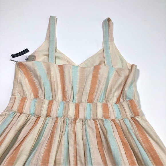 NWT 👗BP Button Front Stripe V Neck Dress Size M - Picture 10 of 16